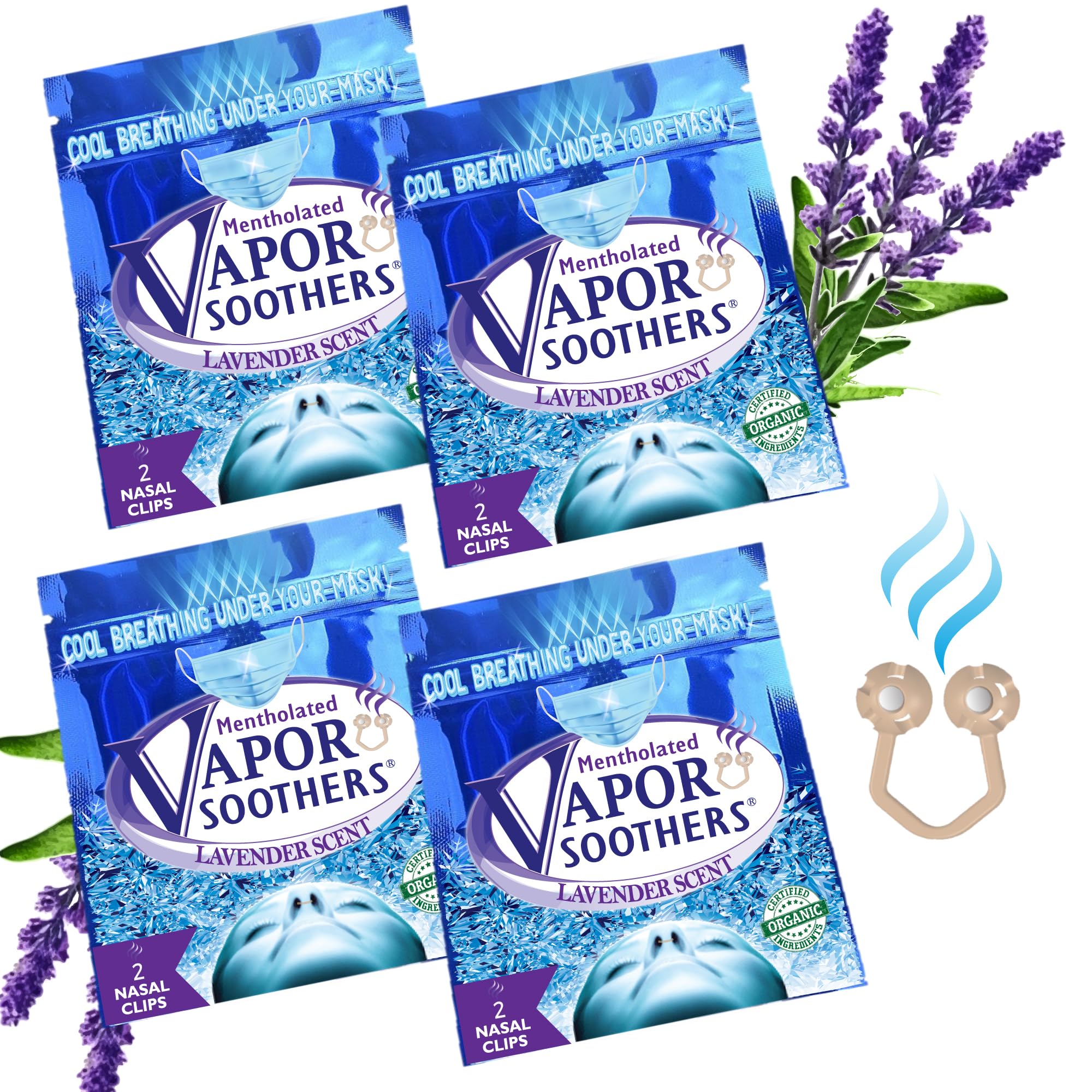 Vapor Soothers frente del empaque mostrando cantidad y aroma