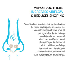 Vapor Soothers inserto nasal puesto durante el sueño para respiración más fluida