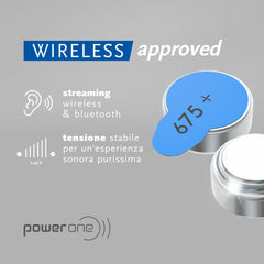 VARTA Powerone comparación de tamaño con un audífono, ajuste y compatibilidad clara