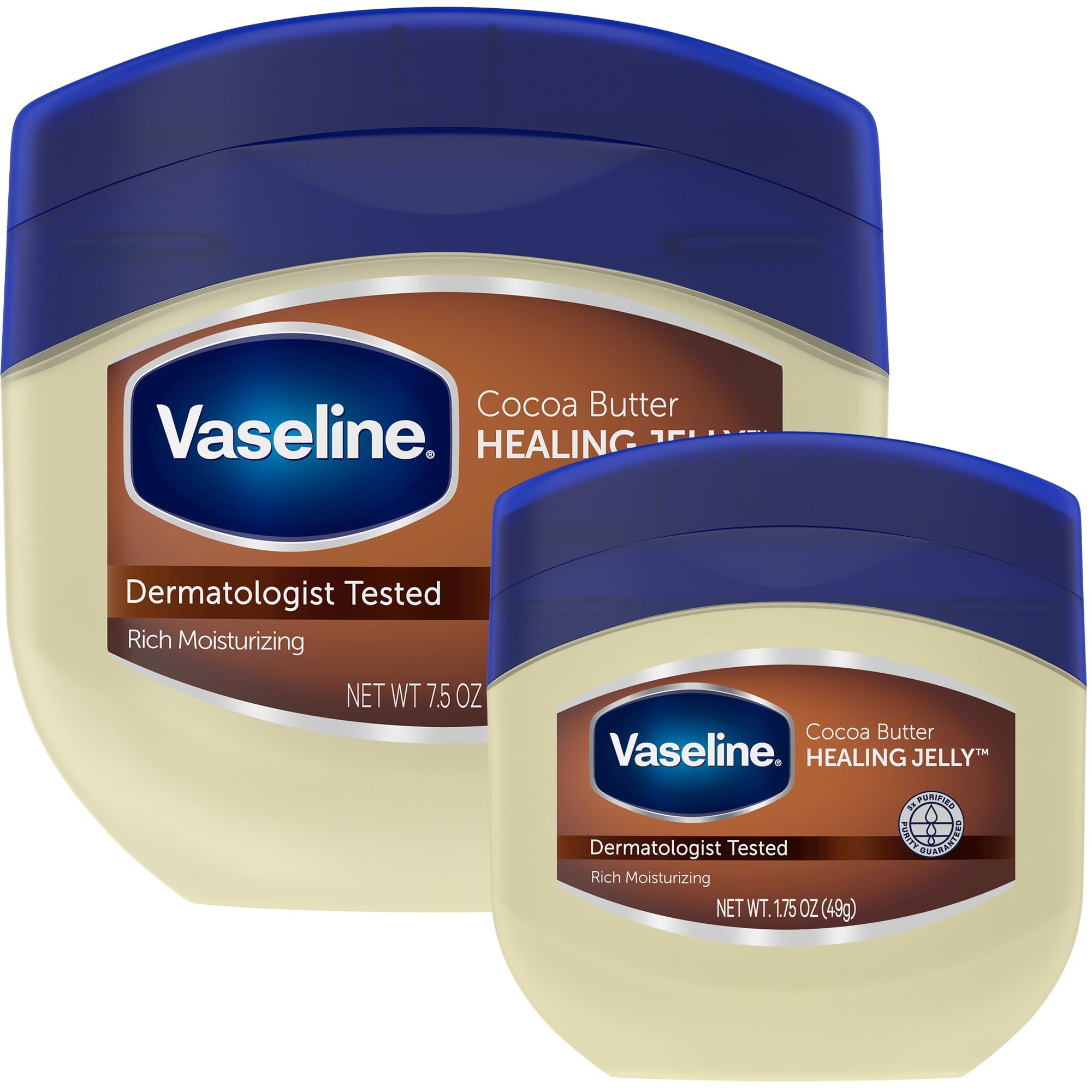 Vaseline frasco frontal mostrando tamaño y marca, hidratación visible