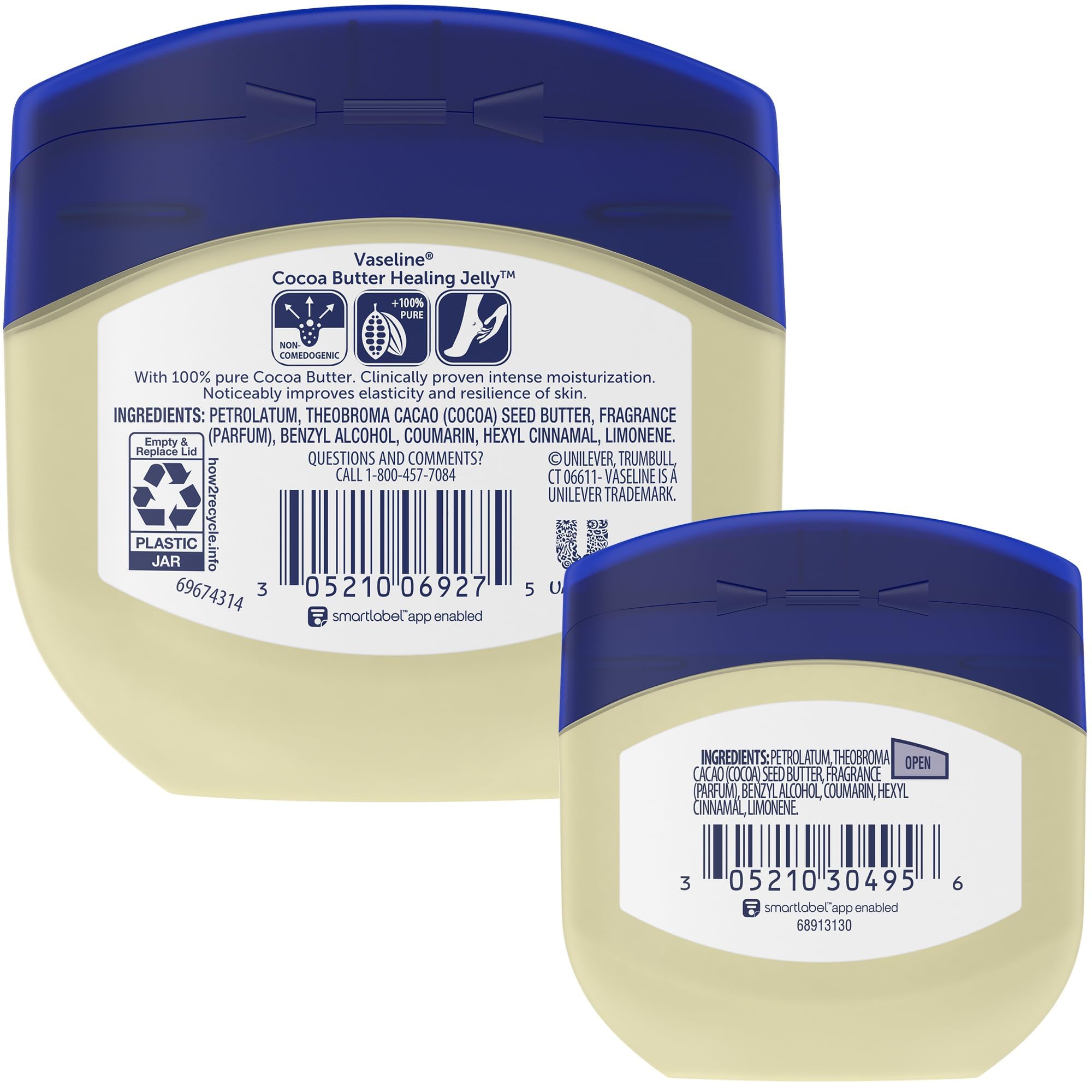 Vaseline textura en la mano mostrando cremosidad y efecto nutritivo