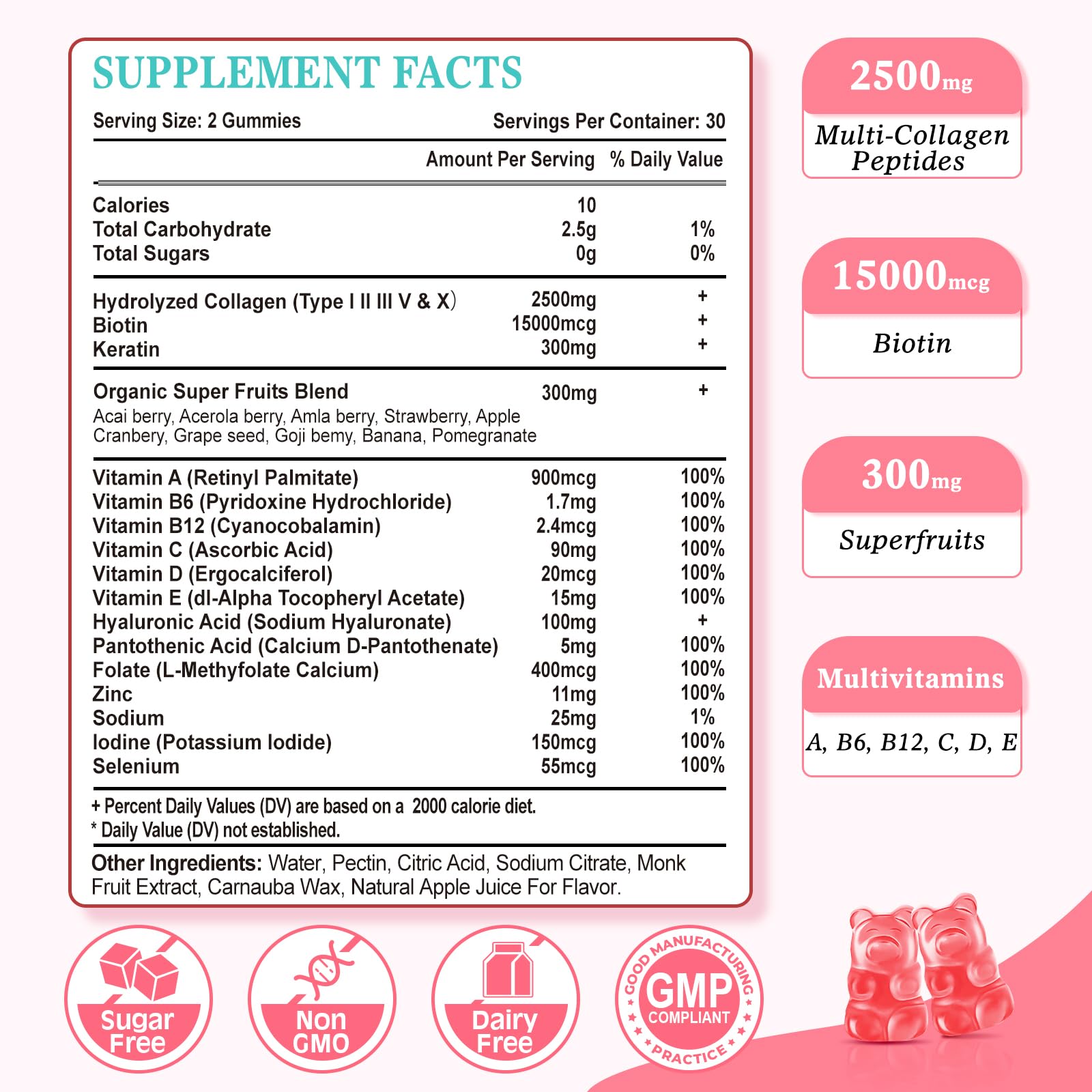 Vazatisi mujer tomando gomita para apoyar piel y cabello saludables