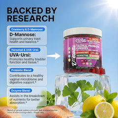 Vbiotic Gummies en mano para comparar escala y facilidad de transporte Clean Nutraceuticals
