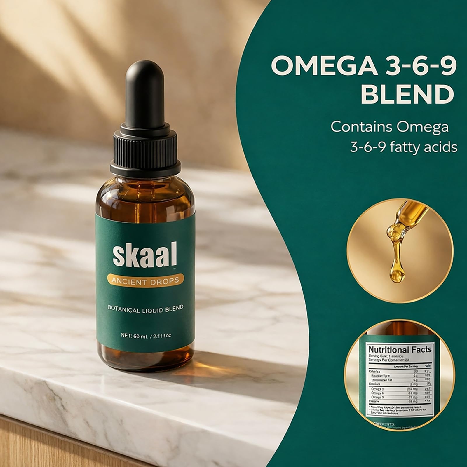 Vbolre Skaal Ancient Drops uso debajo de la lengua para absorción rápida