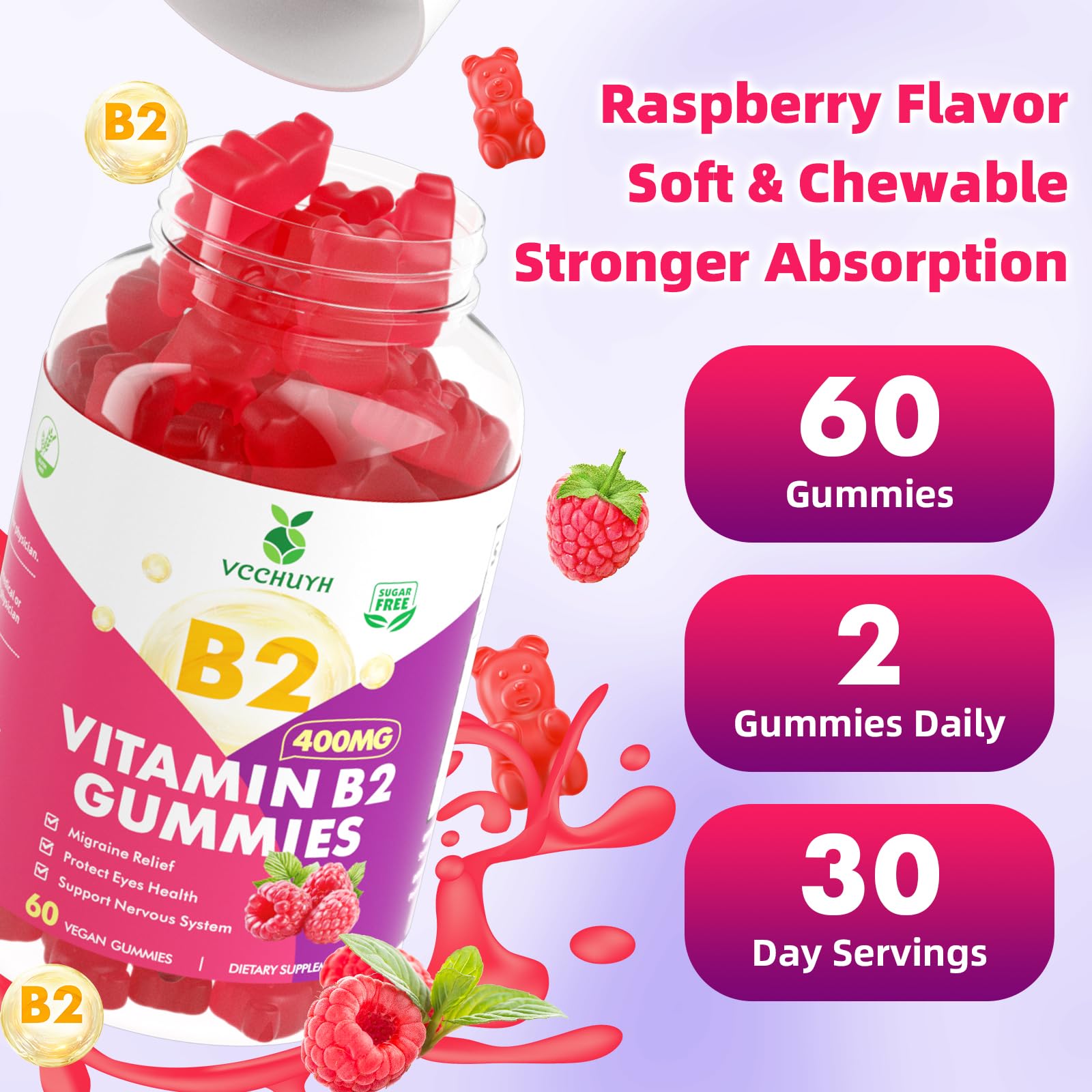 VCCHUYH caja abierta con gominolas dispuestas para visualizar contenido interior