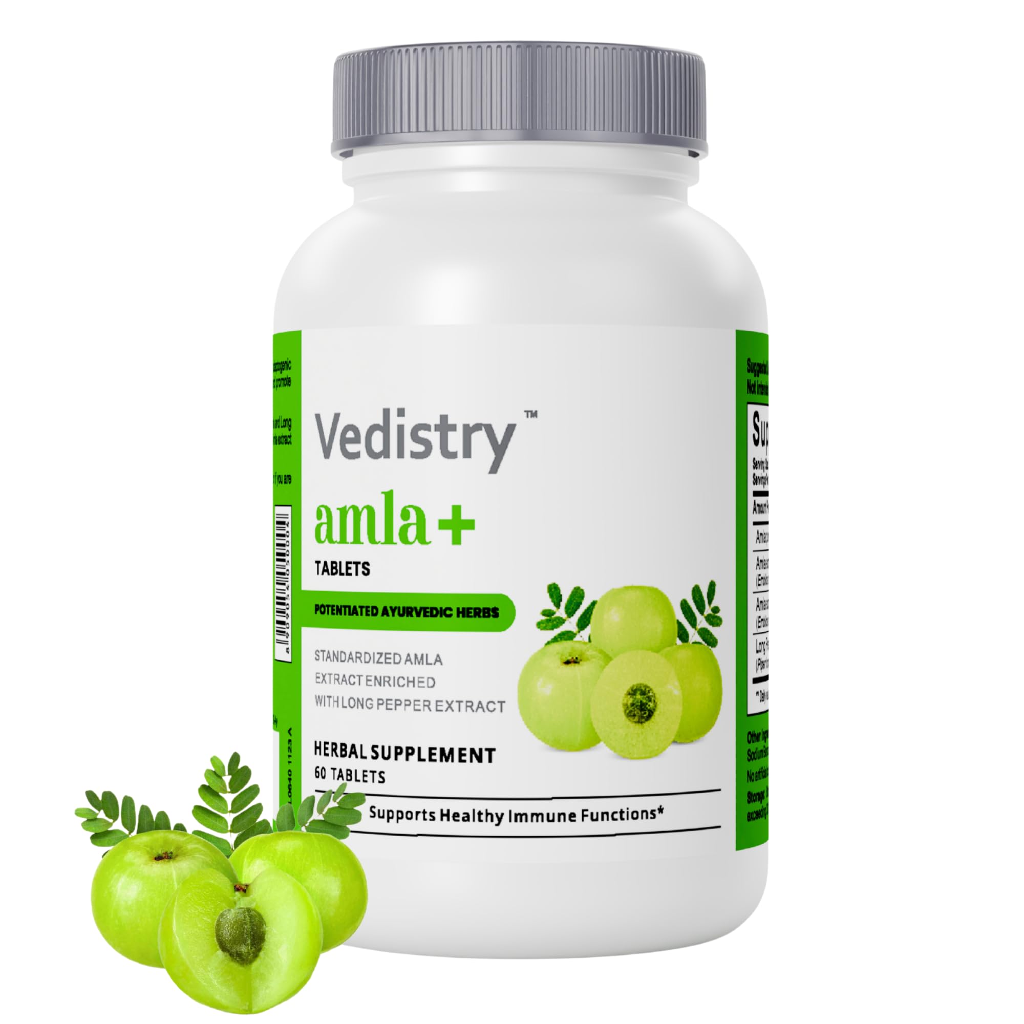 Vedistry envase frontal con diseño claro y beneficios en etiqueta