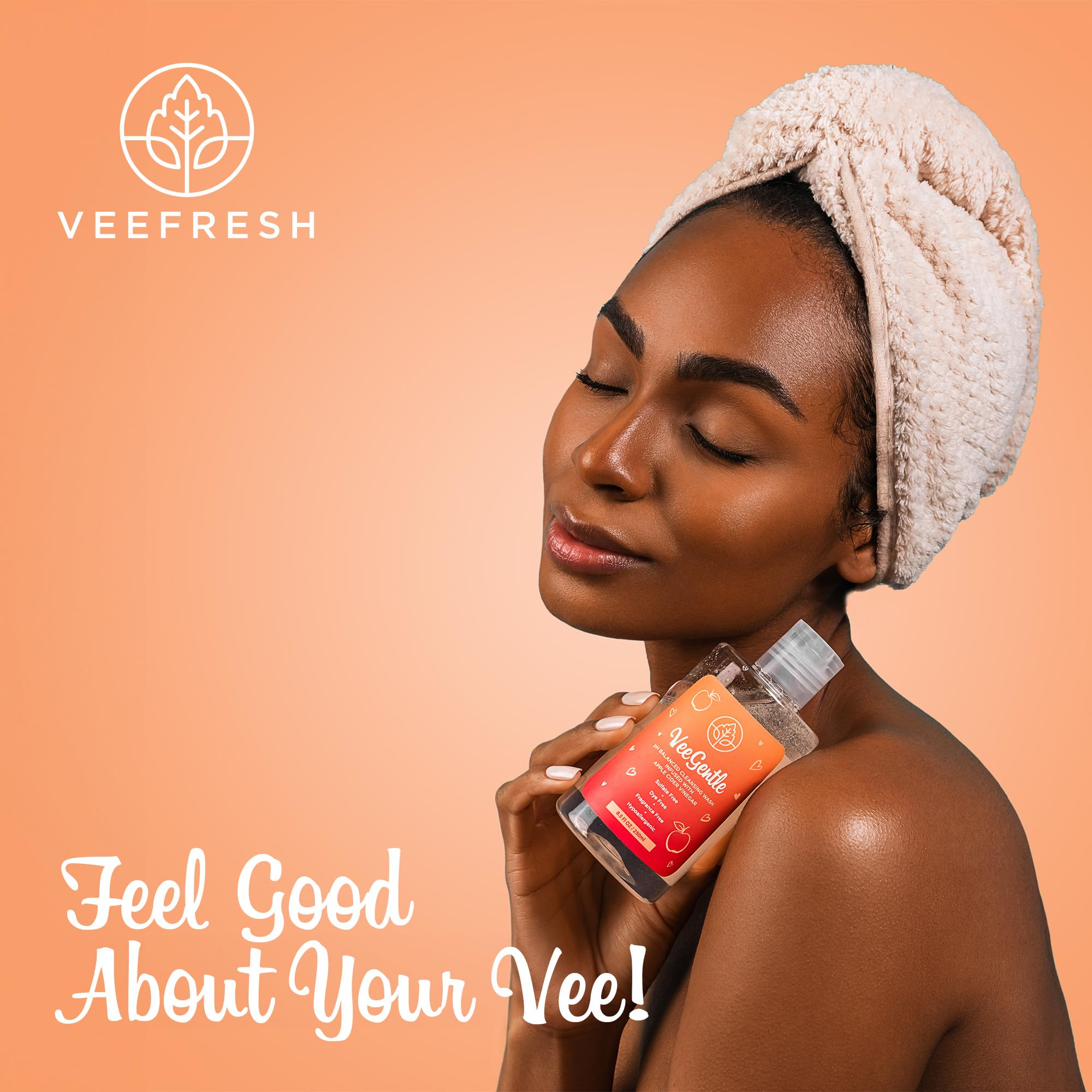 VeeFresh VeeGentle textura en gel transparente mostrando suavidad y fácil enjuague