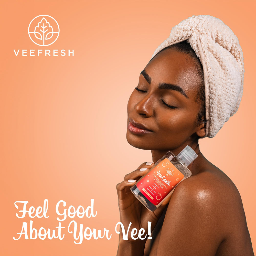 VeeFresh VeeGentle textura en gel transparente mostrando suavidad y fácil enjuague