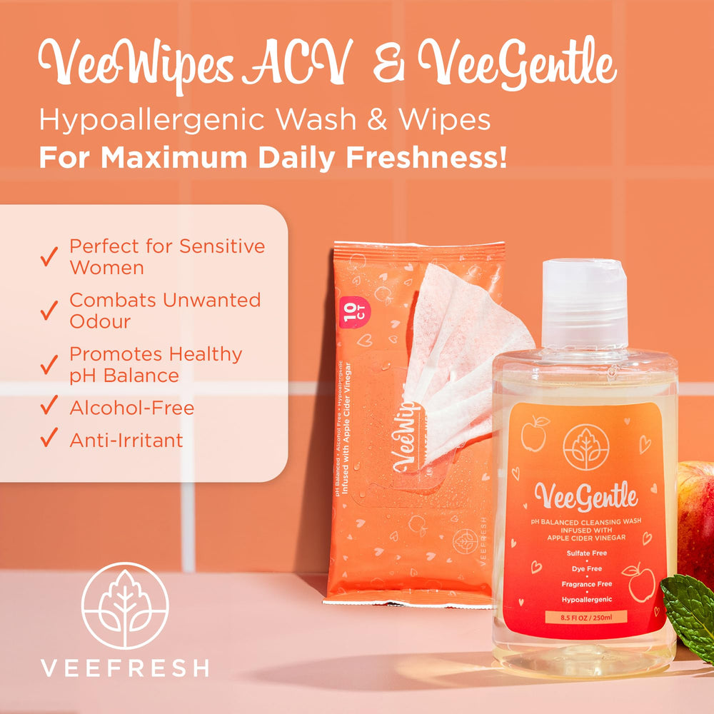 VeeFresh VeeWipes paquete abierto para limpieza rápida
