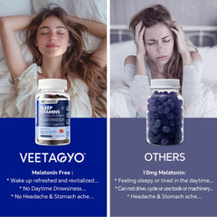 VEETAGYO envase abierto con gomitas listas para consumo nocturno
