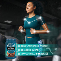 Vega batido de chocolate en vaso listo para beber, aporta energía