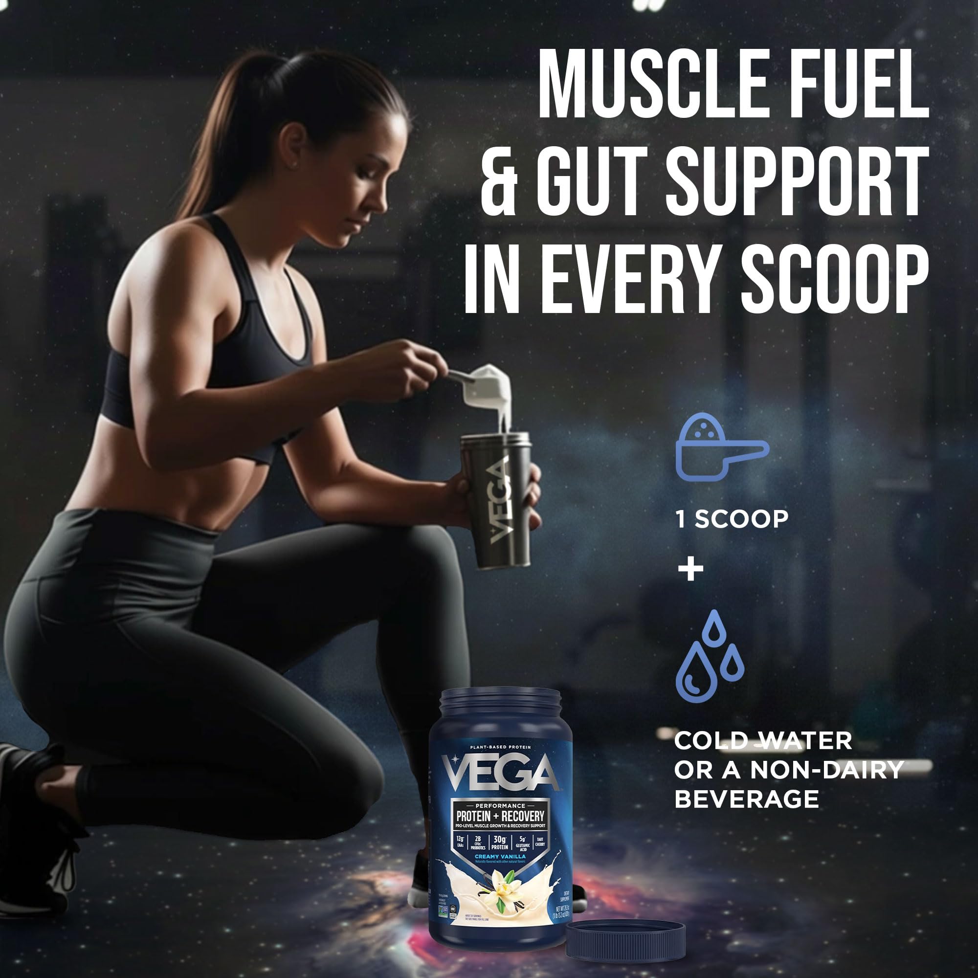 Vega sello NSF Certified for Sport en el envase como garantía