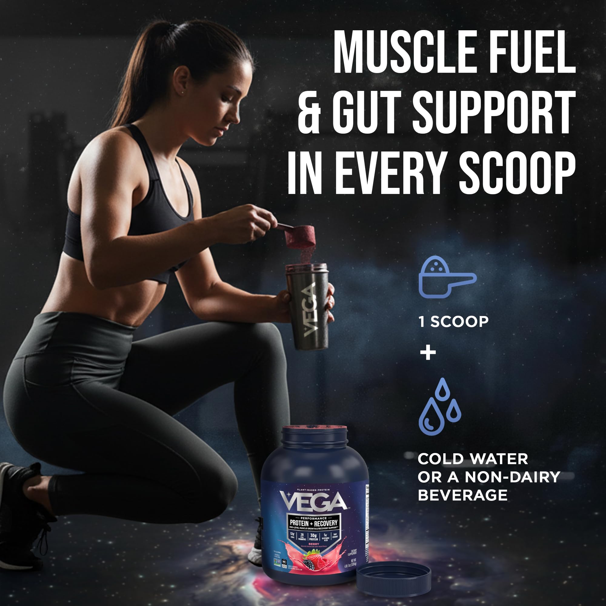 Vega sello NSF Certified for Sport visible, confianza para atletas