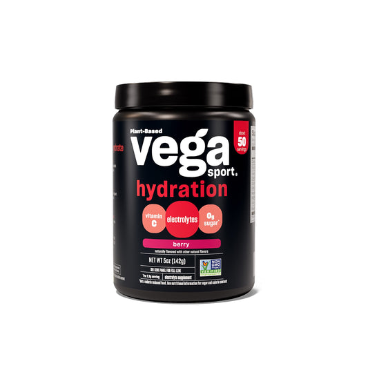 Vega envase frontal sabor Berry mostrando etiqueta y beneficios