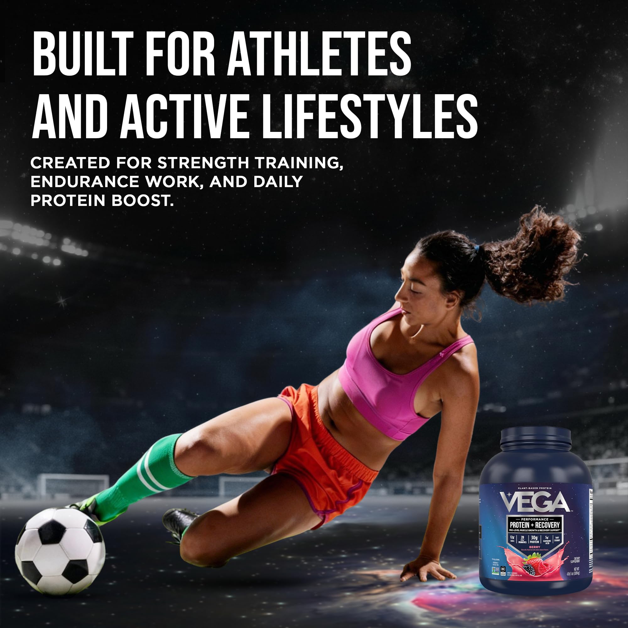 Vega batido Berry en desayuno saludable, proteína y digestión ligera