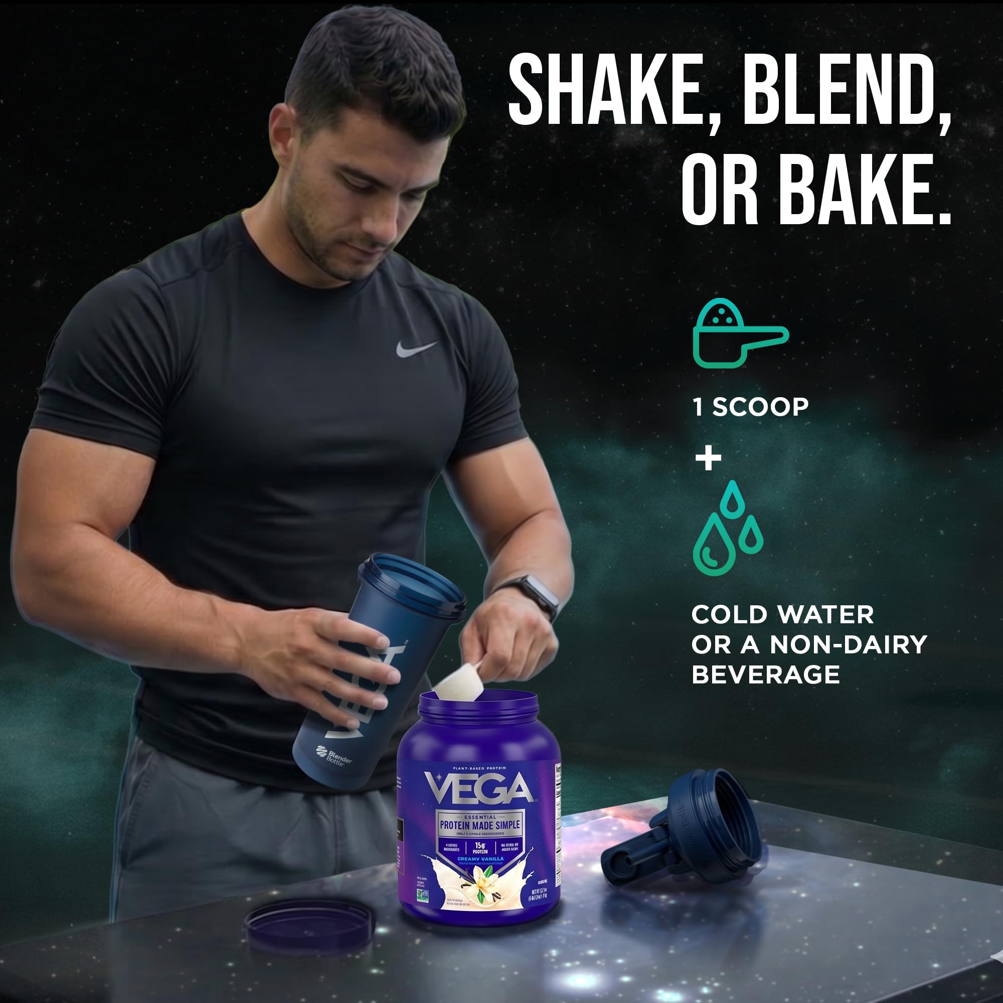 Vega etiqueta con ingredientes y certificaciones Non-GMO y B Corp