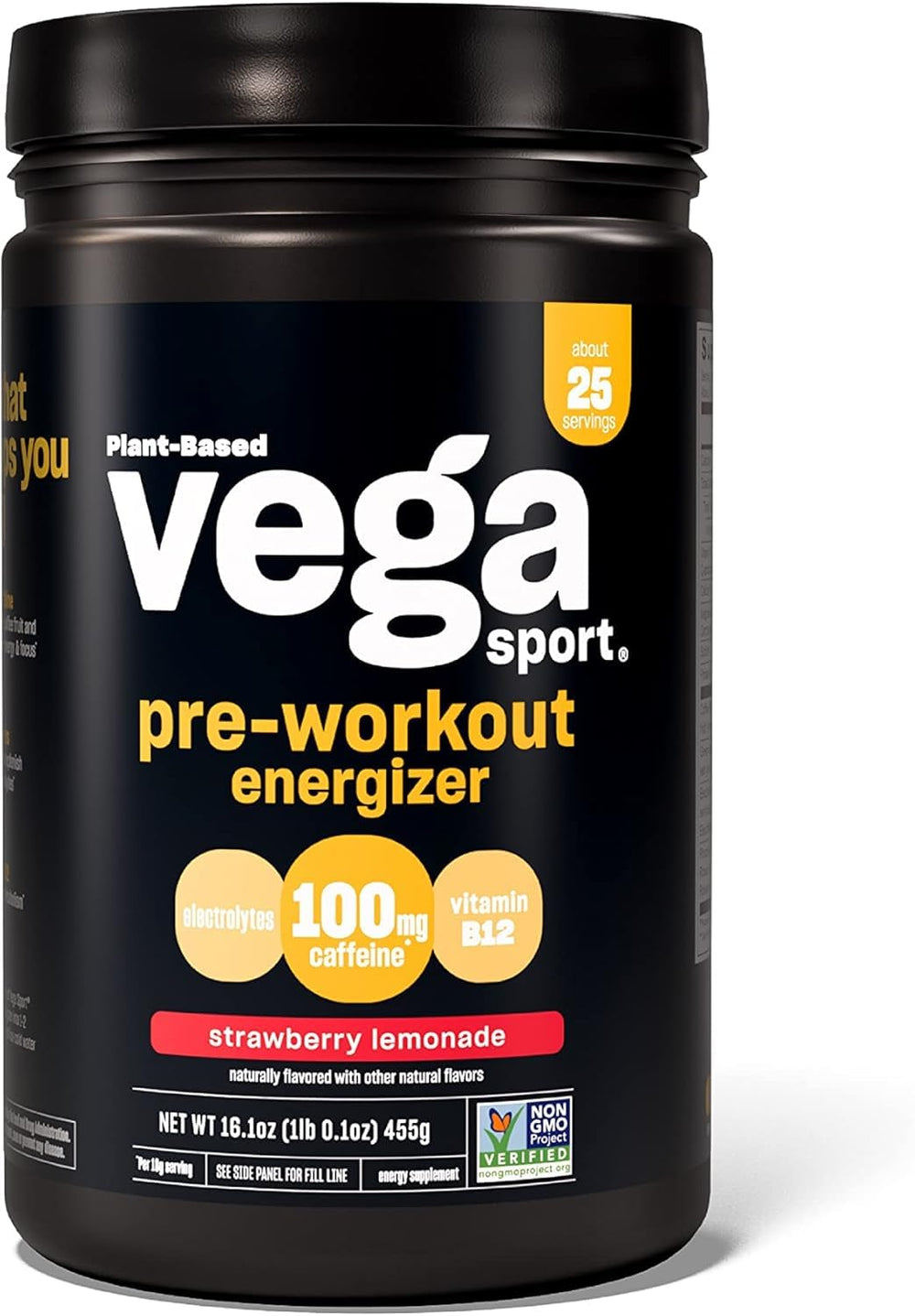 Vega envase frontal fresa-limonada mostrando etiqueta y beneficios