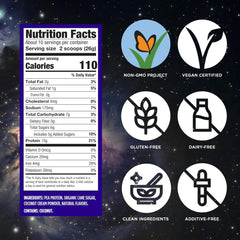 Vega ingredientes naturales (granos, vainilla) que muestran simplicidad y limpieza