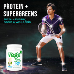 Vega primer plano del polvo en scoop, mezcla fina y homogénea