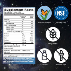 Vega cuchara con porción, visual de 30 g proteína por servicio