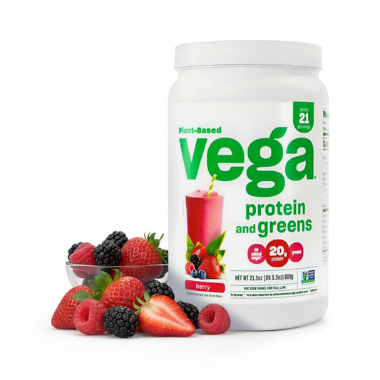 Vega envase frontal mostrando la marca y beneficios para selección rápida