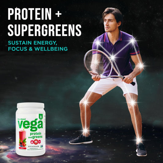 Vega textura del polvo berry que facilita mezcla y sabor agradable