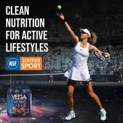 Sello NSF en envase Vega que garantiza pruebas y limpieza del producto