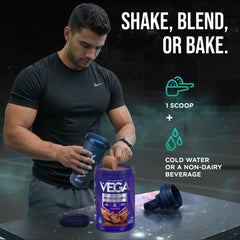 Vega envase junto a mano para ver escala y almacenamiento