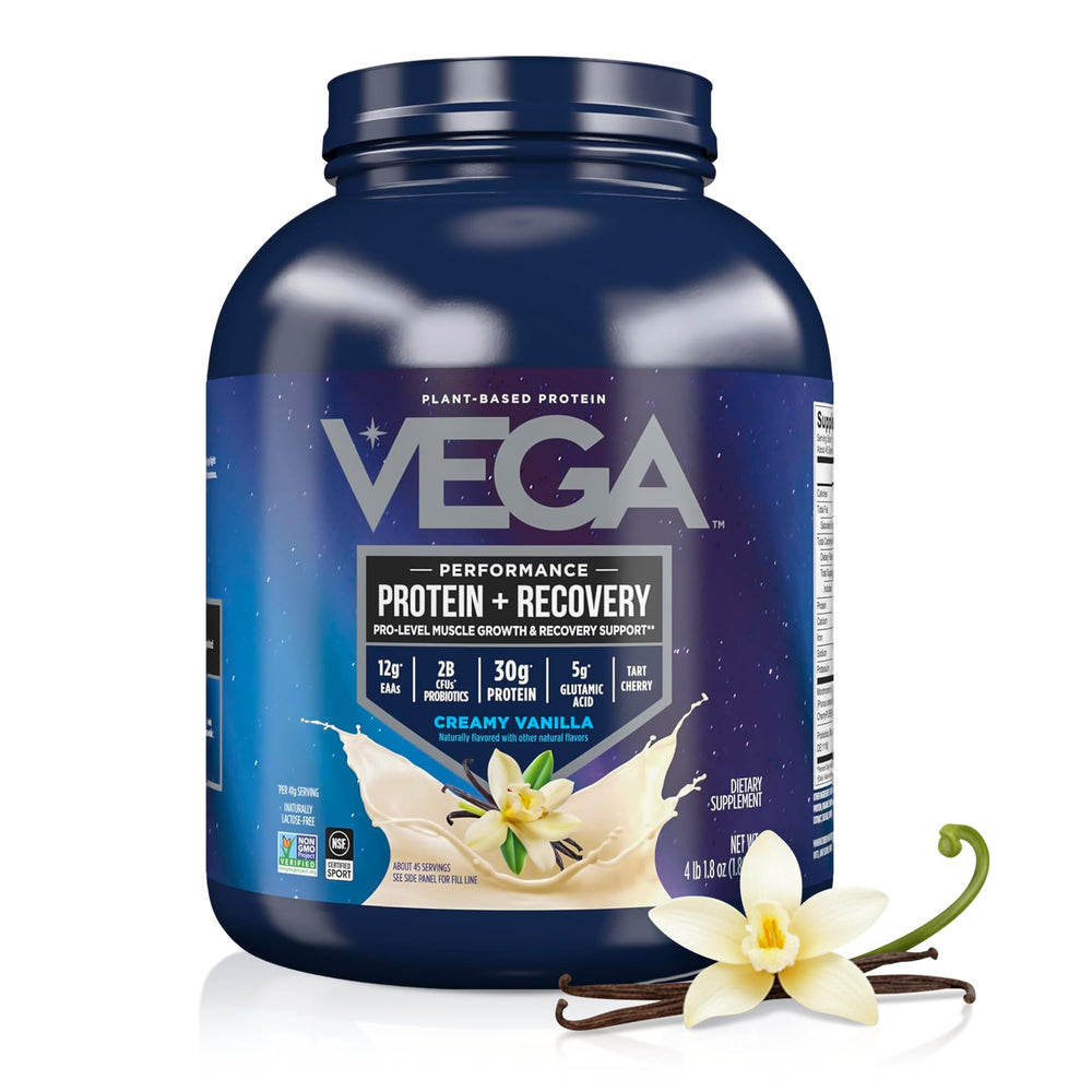 Vega envase frontal que muestra 30 g de proteína y sello profesional