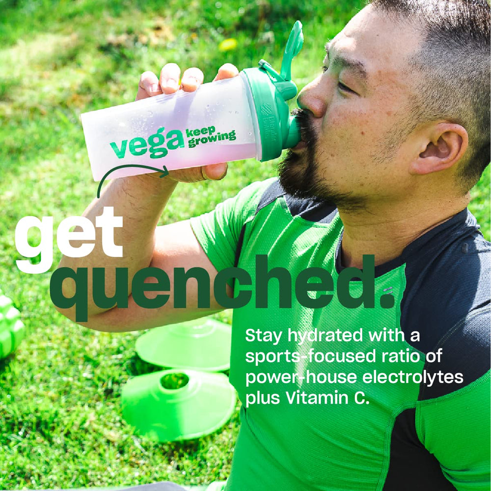 Vega Sport etiqueta nutricional cerca evidenciando electrolitos y vitamina C