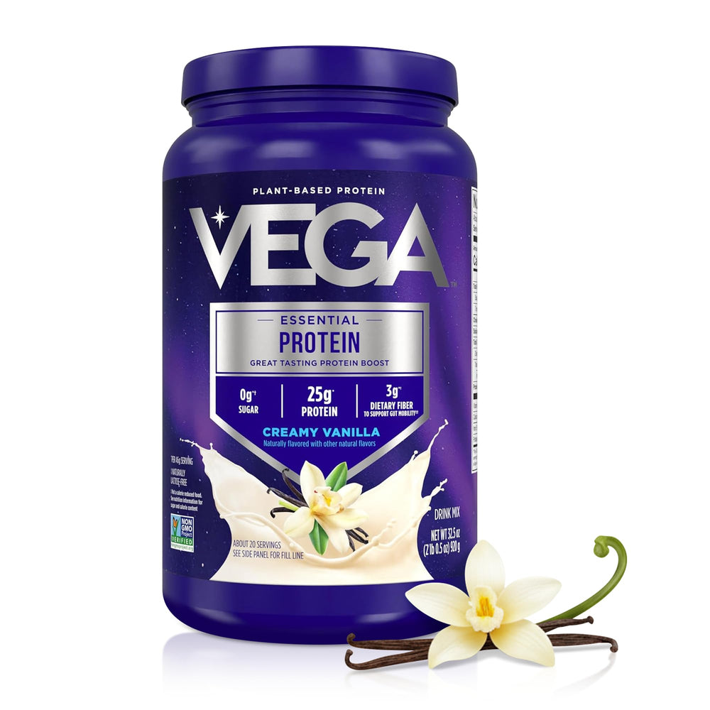 Vega tarro frontal Vainilla Crema mostrando la marca y tamaño grande