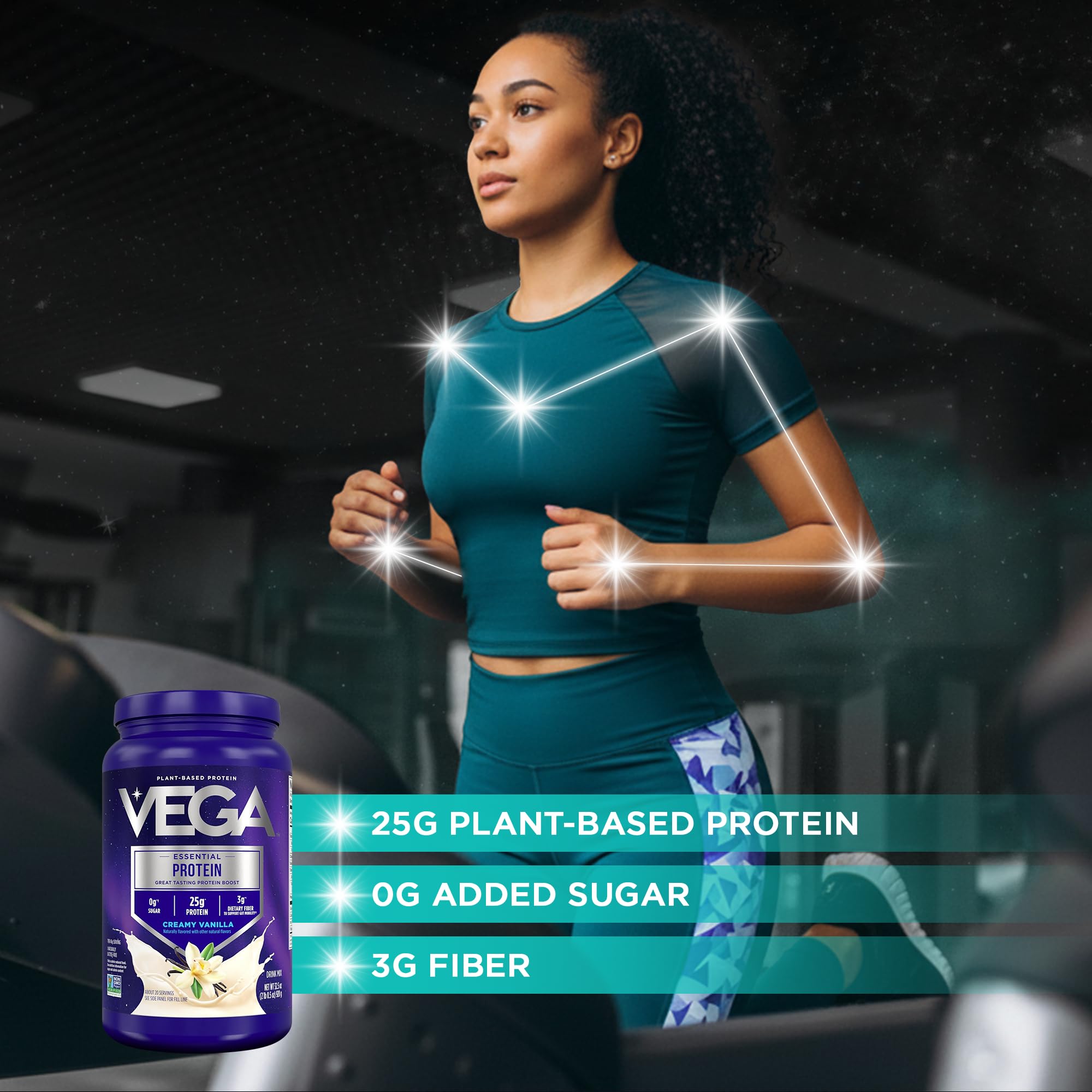 Vega cucharada con polvo y vaso preparado para medir porciones exactas