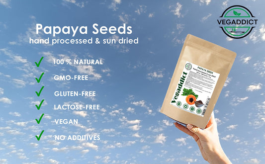Vegaddict primer plano de textura de semillas con aspecto crujiente y nutritivo