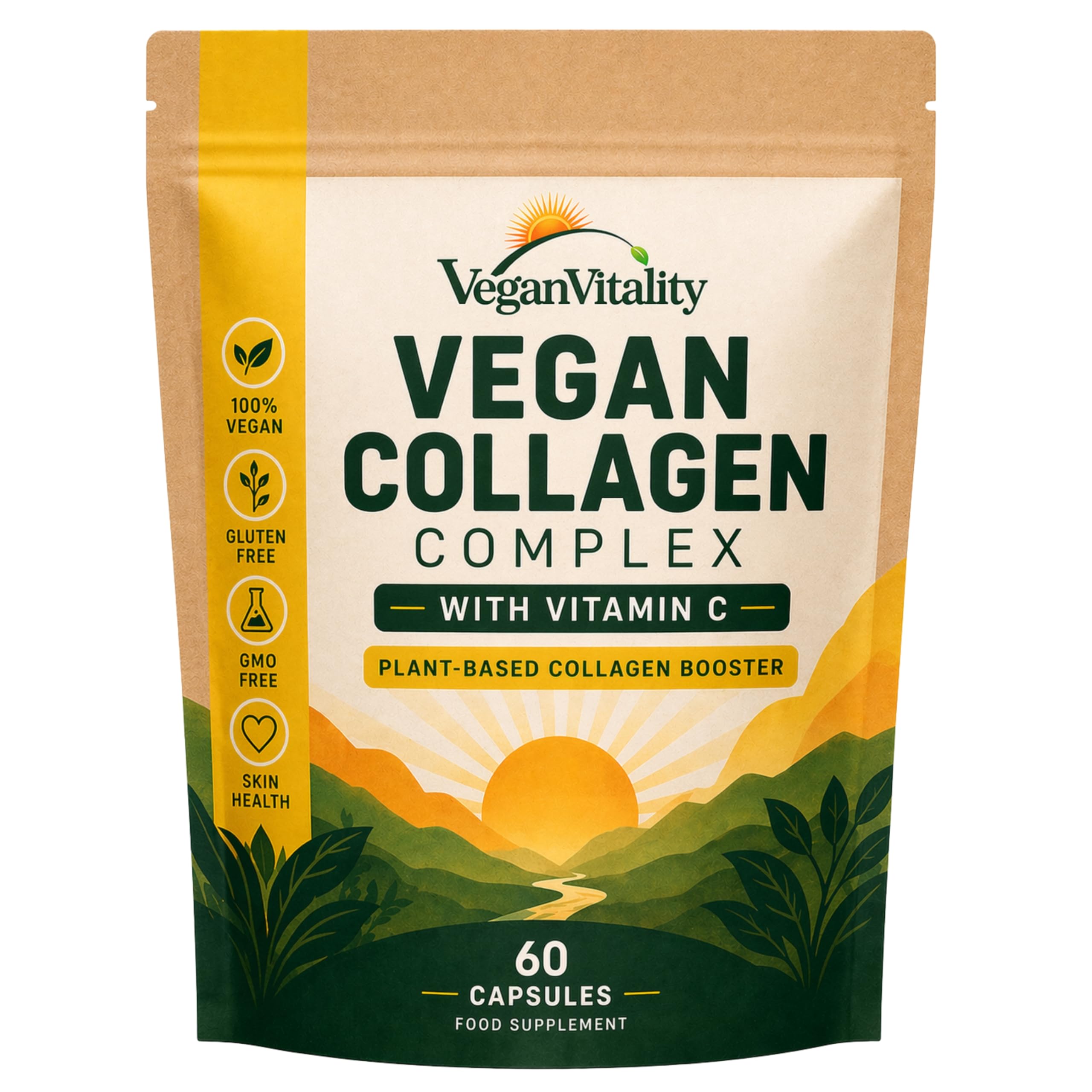 Vegan Vitality frente del envase mostrando presentación y beneficios visibles