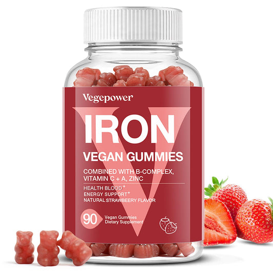 VEGEPOWER empaque frontal con sabor fresa y dosificación clara
