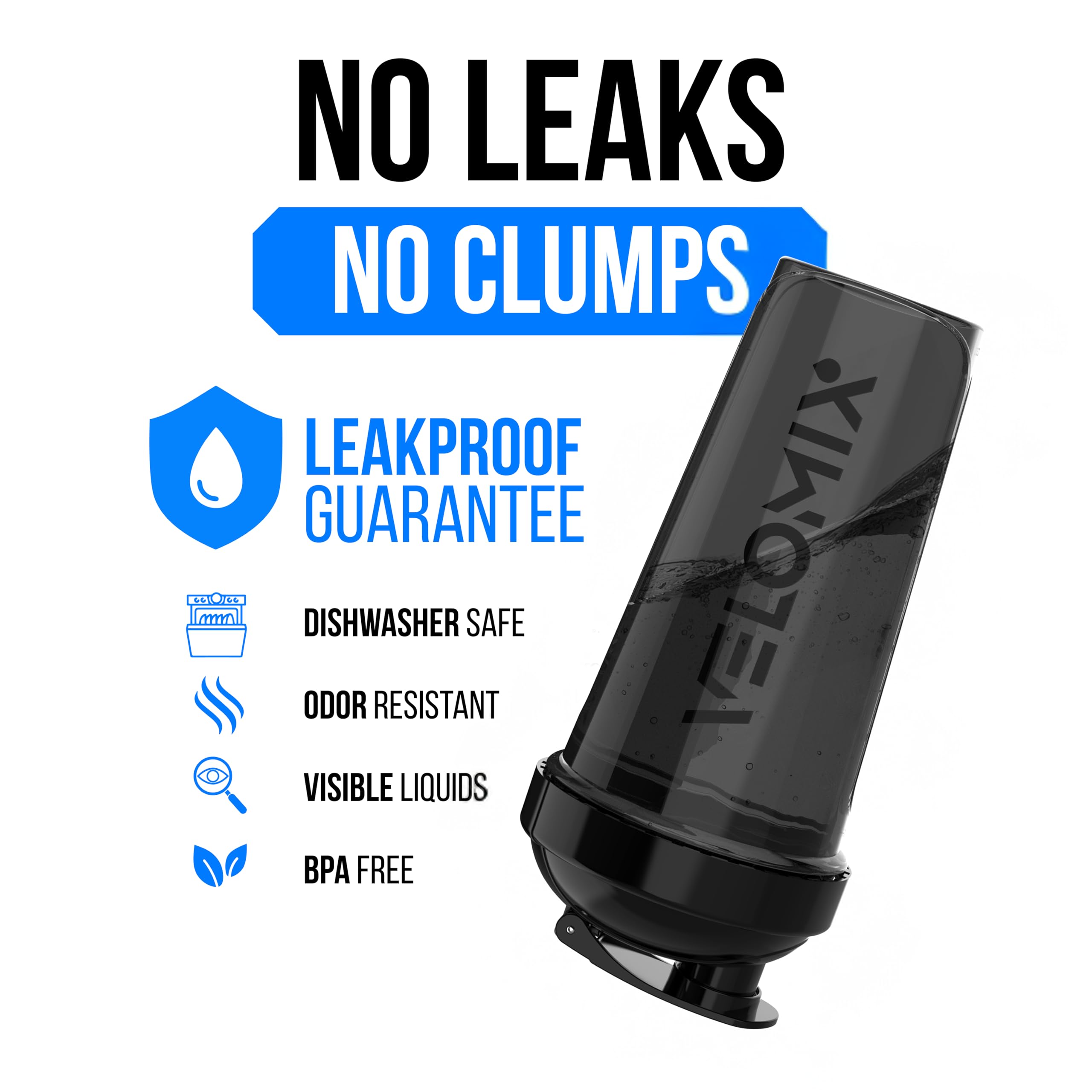 VELOMIX bola mezcladora de acero inoxidable, mezcla sin grumos fácilmente