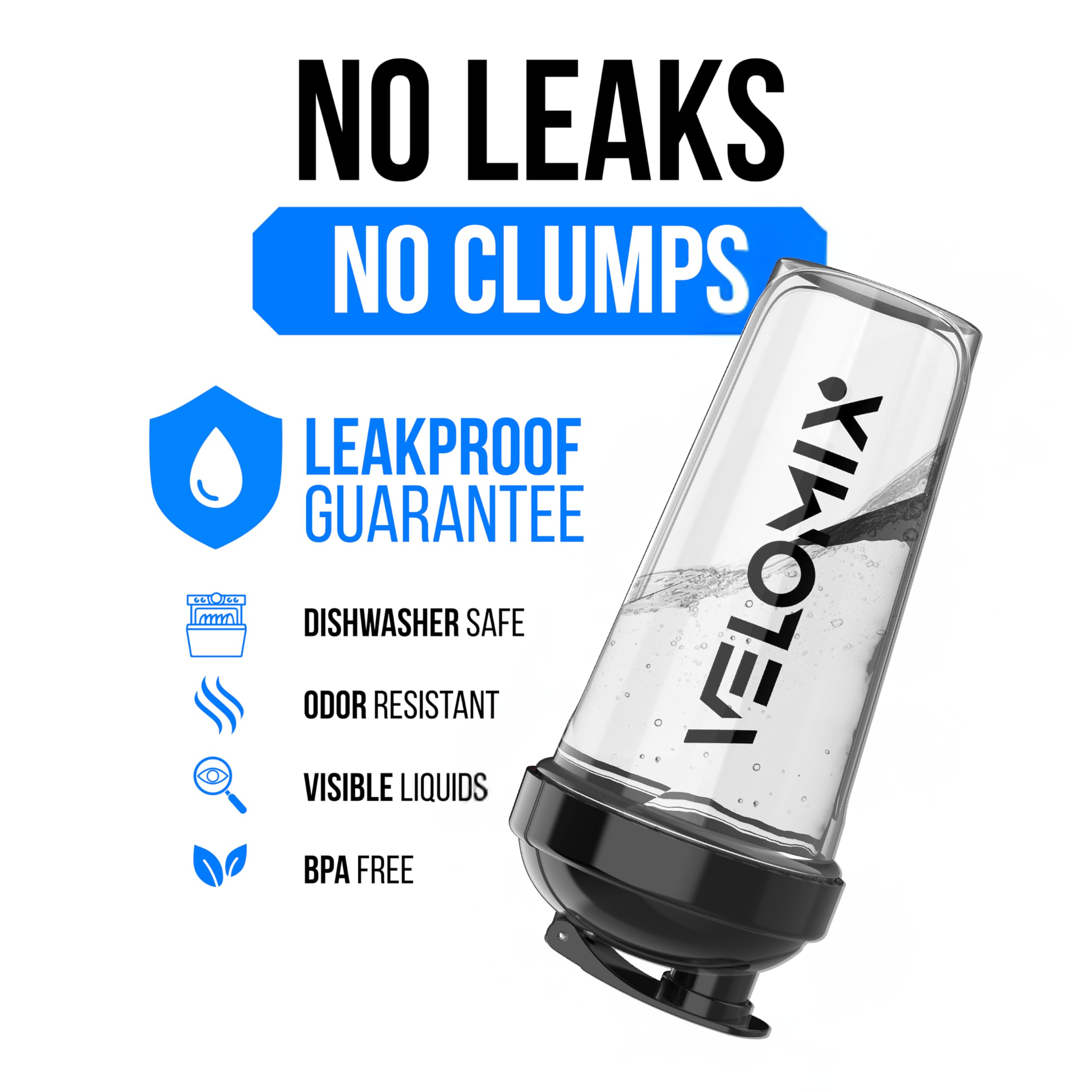 VELOMIX close-up de la bola mezcladora de acero para disolver grumos rápido