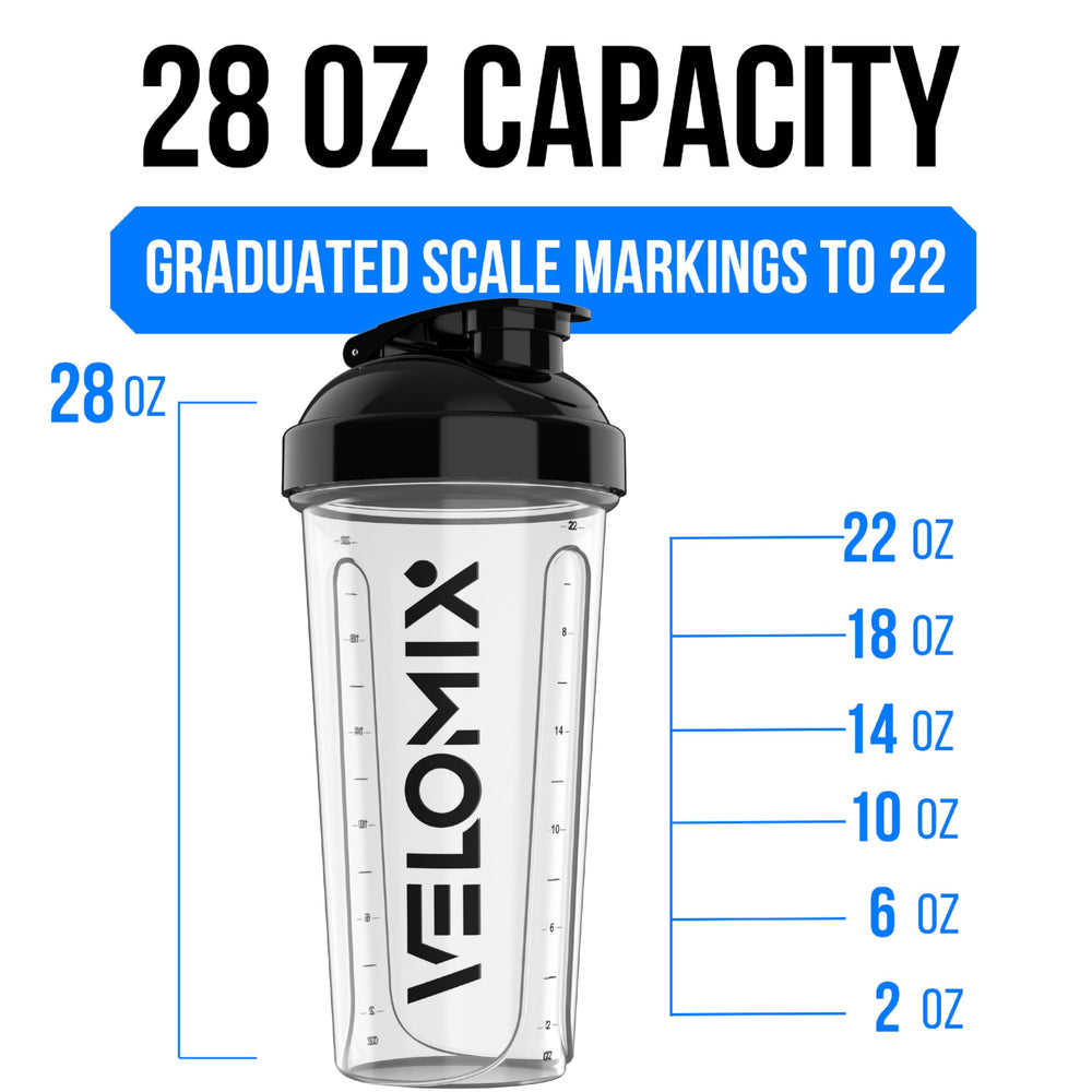VELOMIX shaker en uso en gimnasio, fácil de transportar y sin derrames