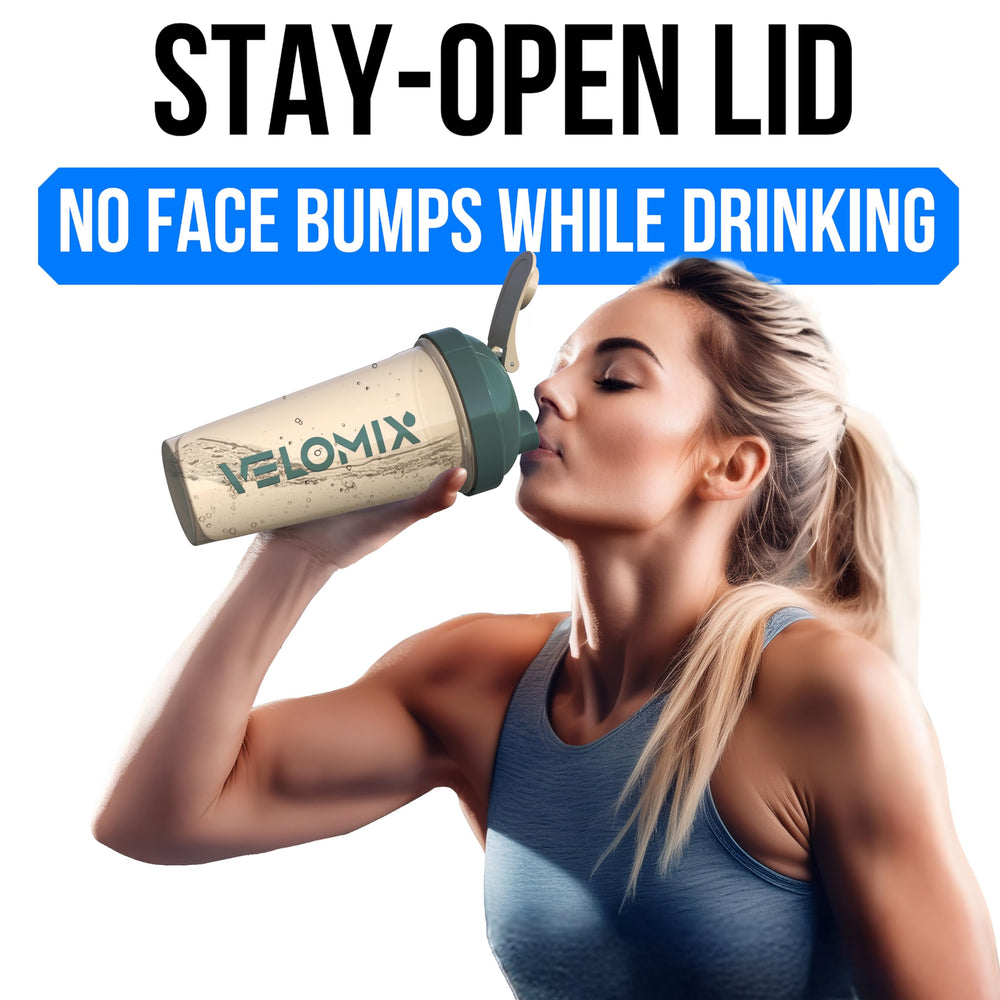 VELOMIX etiqueta que muestra capacidad 28oz y fácil lectura