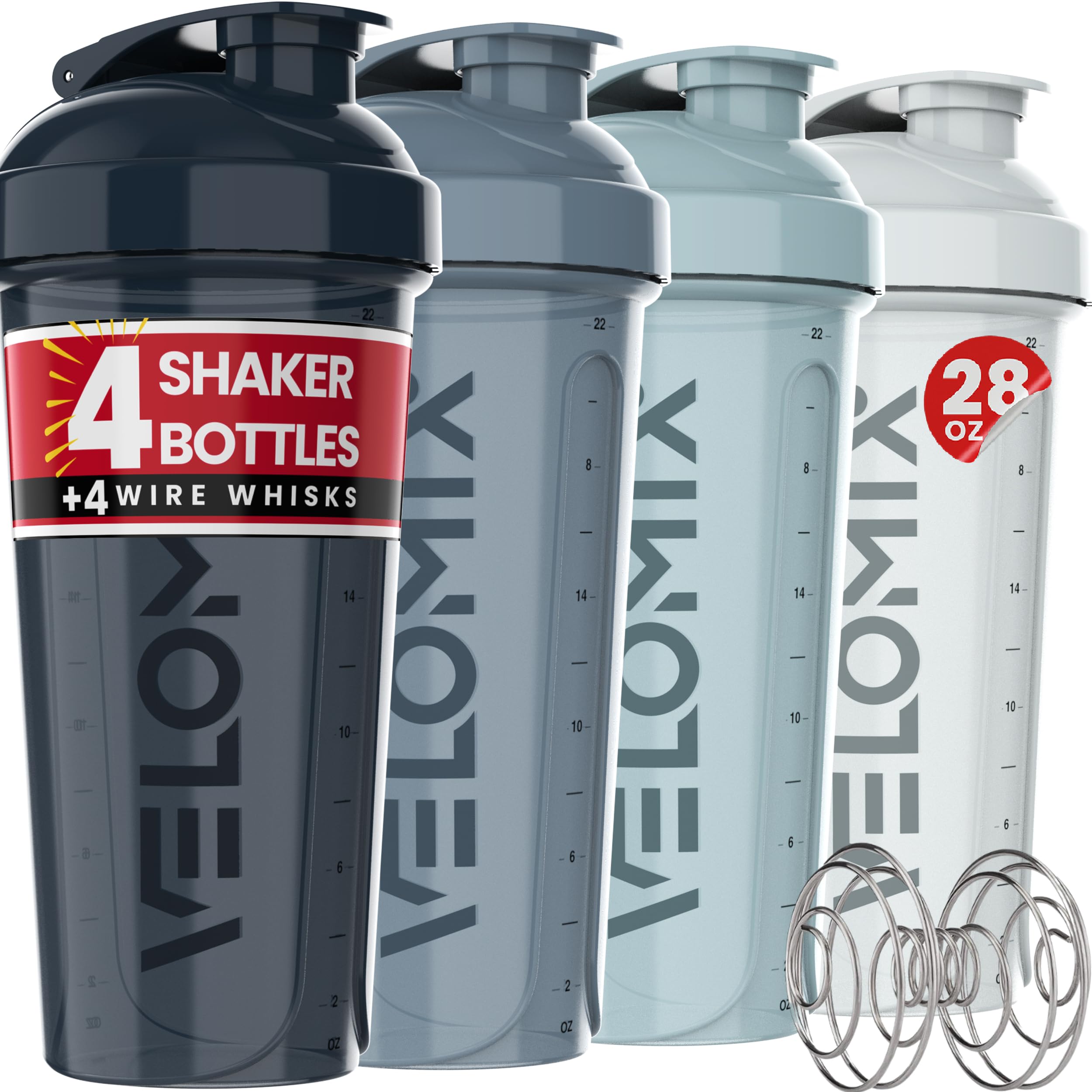 VELOMIX pack frontal Aqua Depths mostrando cuatro cocteleras, ahorro y versatilidad