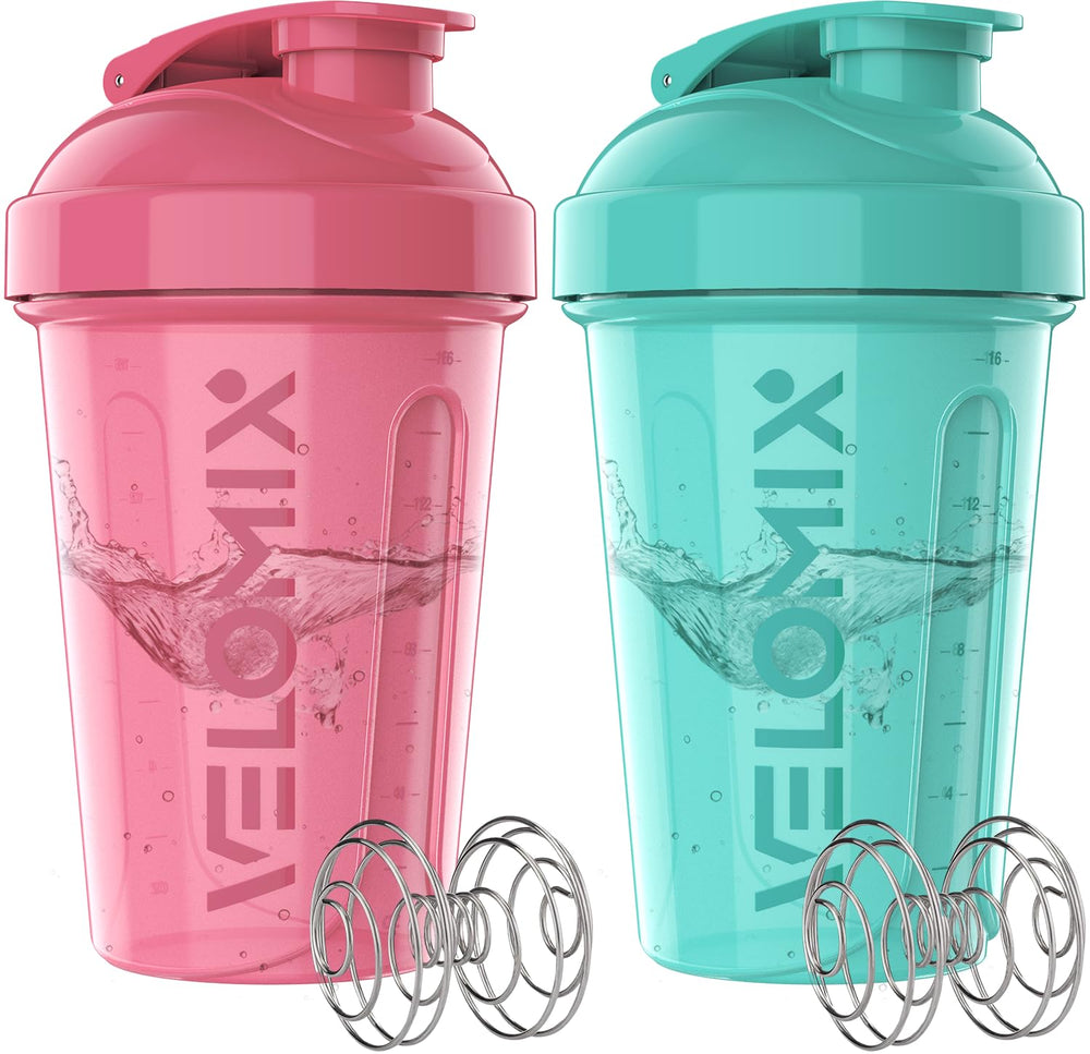 VELOMIX pack frente rosa y turquesa mostrando diseño y practicidad