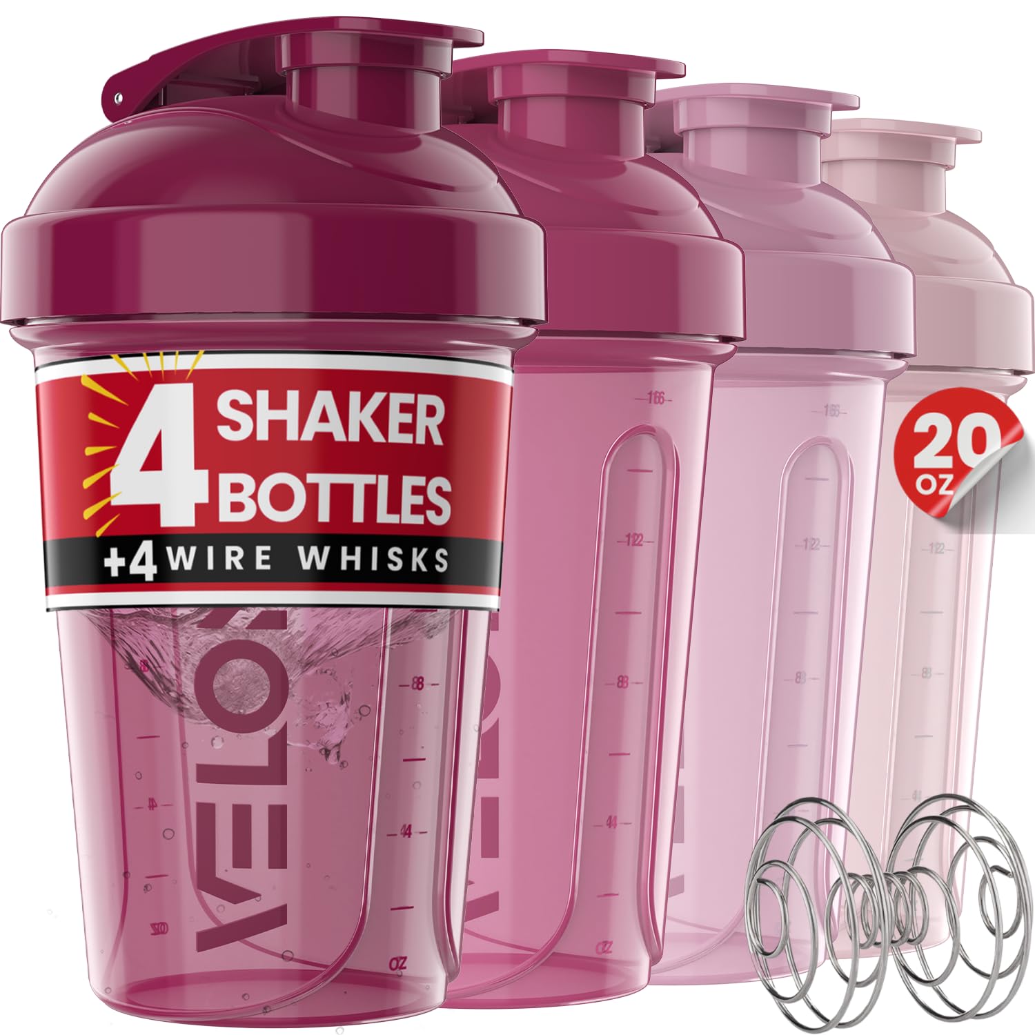 VELOMIX pack frontal mostrando las cuatro botellas, ideal para organización