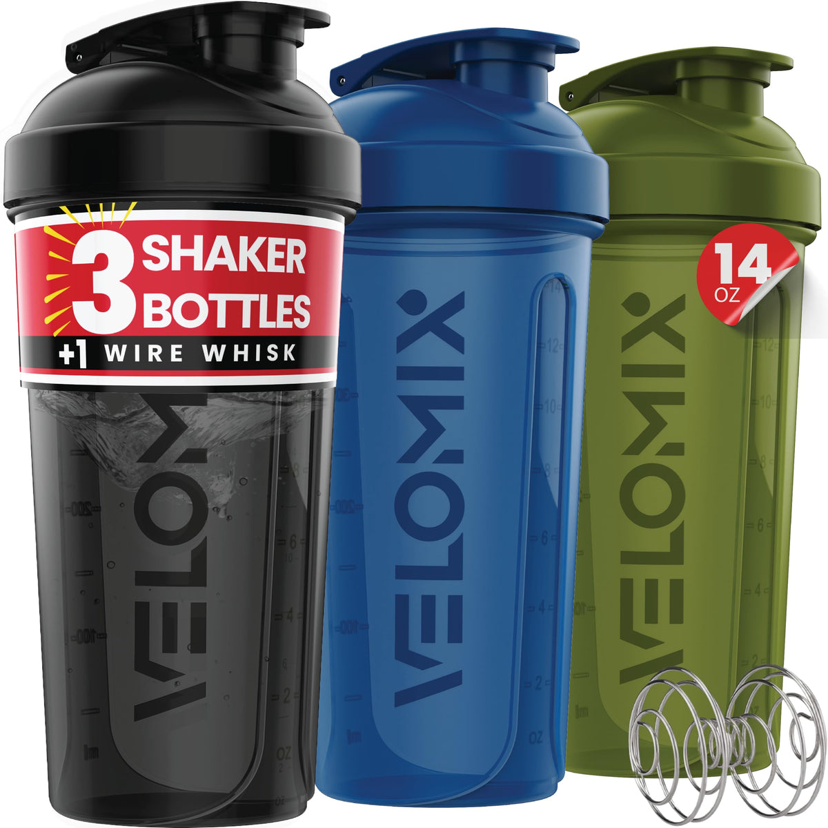 VELOMIX vista frontal de la botella mostrando diseño y color práctico