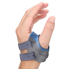 Velpeau férula CMC frontal azul mostrando ajuste cómodo y soporte