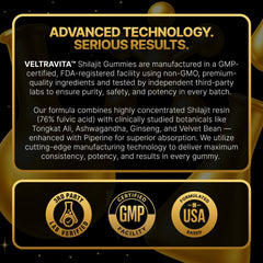 VeltraVita polvo de Shilajit y minerales trazas destacando origen himalaya