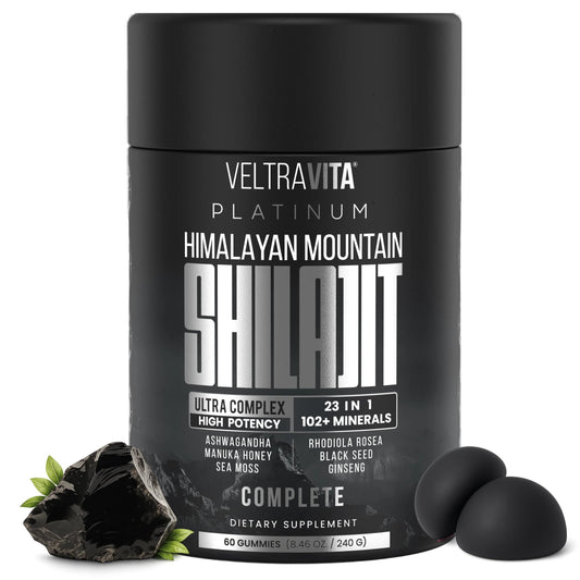 VeltraVita empaque frontal mostrando 60 gominolas y lista de ingredientes