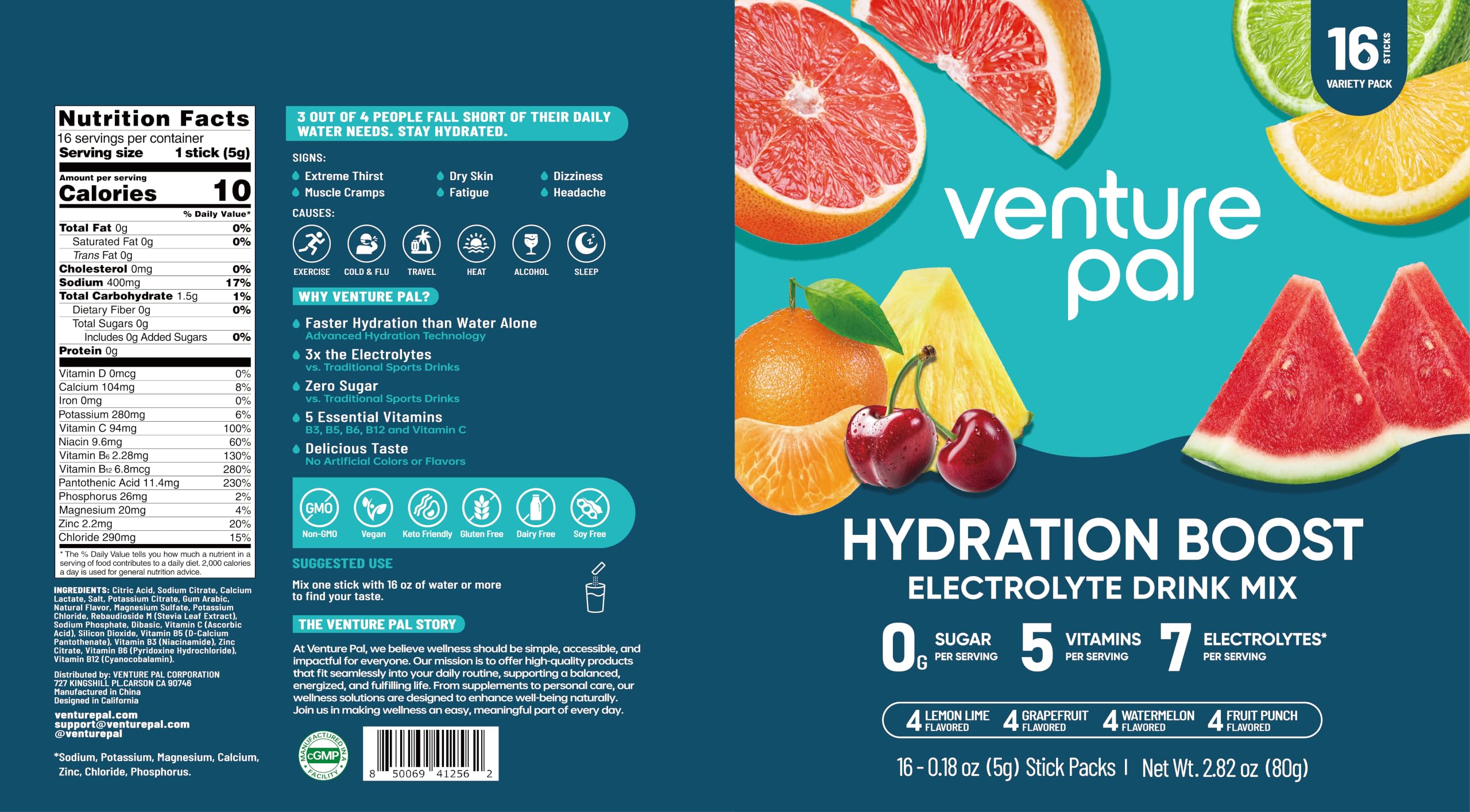 Venture Pal caja multipack lista para viaje, práctico y sin azúcar