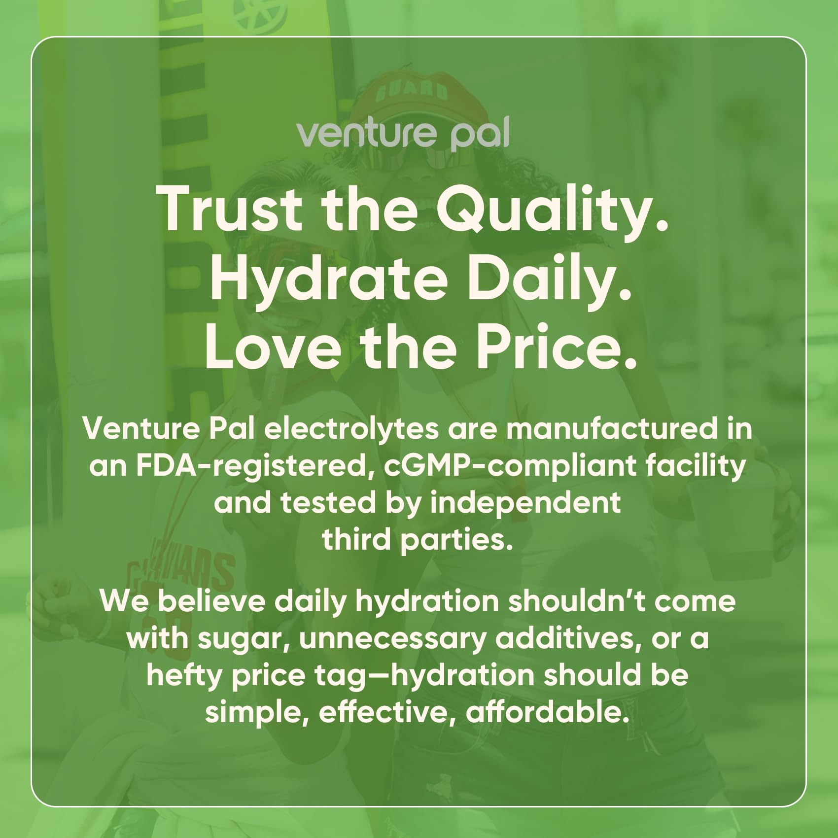 Venture Pal etiqueta de ingredientes resaltando vitaminas y electrolitos balanceados