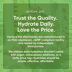 Venture Pal etiqueta de ingredientes resaltando vitaminas y electrolitos balanceados