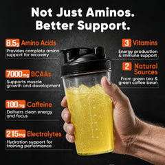 Etiqueta nutricional Venture Pal destacando EAAs, electrolitos y vitaminas